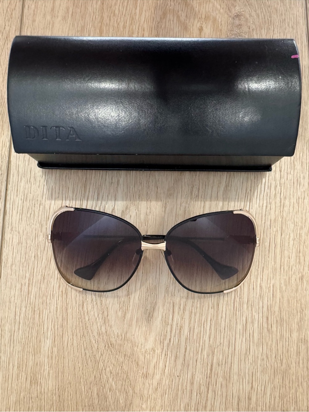 DITA Mariposa Sunglasses • Black Frame Brown Gradient Lenses
